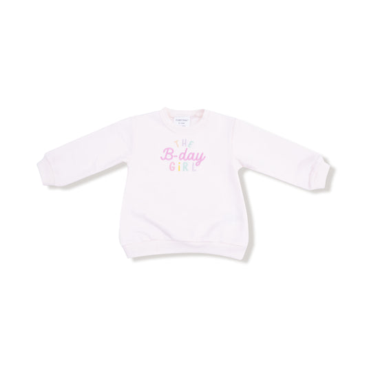 Birthday Girl - Puffy L/S Oversized Sweatshirt with B-Day Girl Embroidery