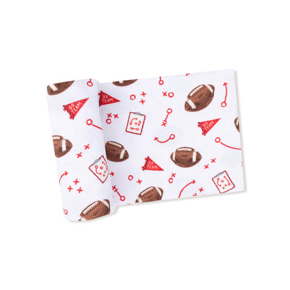 Touchdown Time - Red- Swaddle Blanket