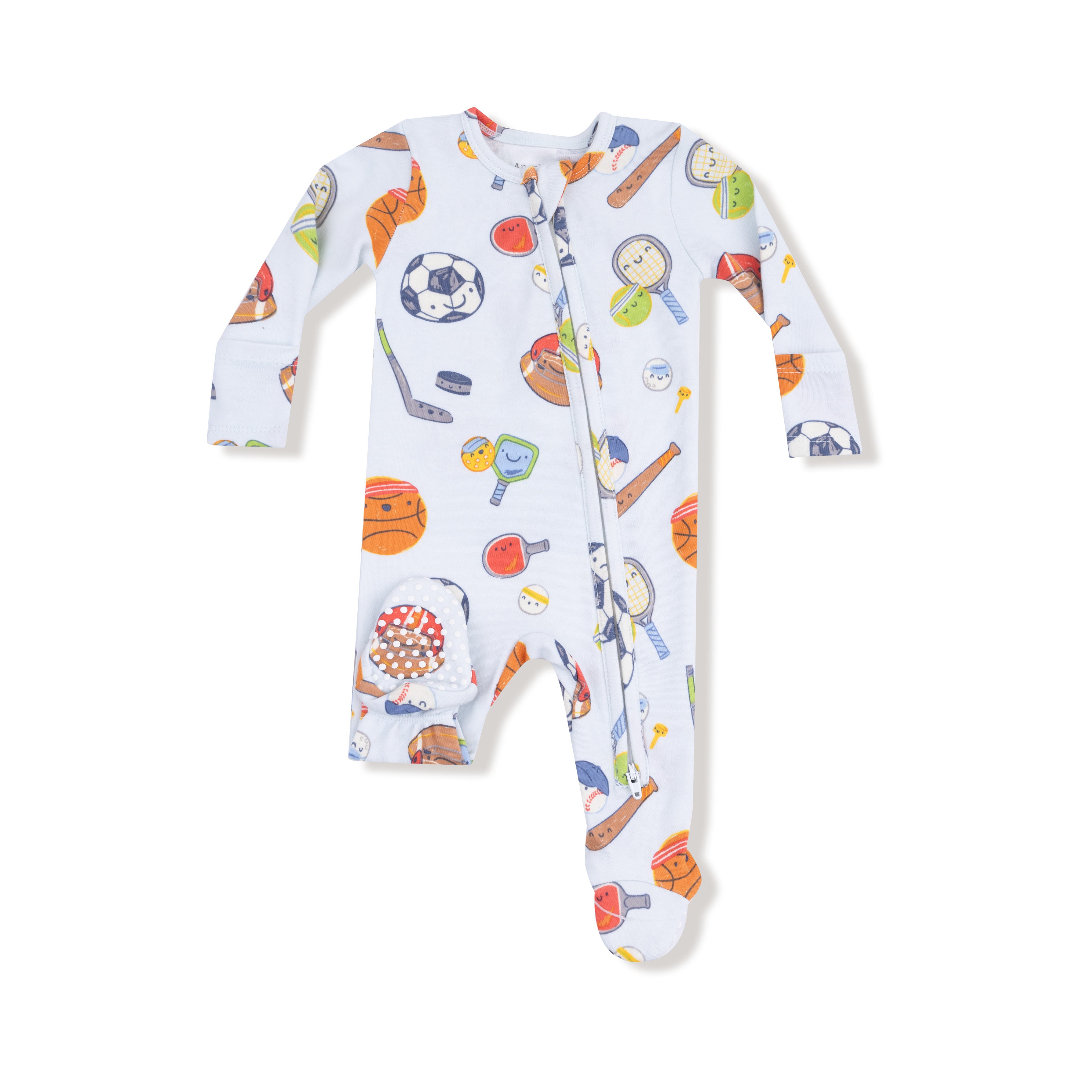 Party Time Zipper Footie Balloon Plaid- Blue main image 1