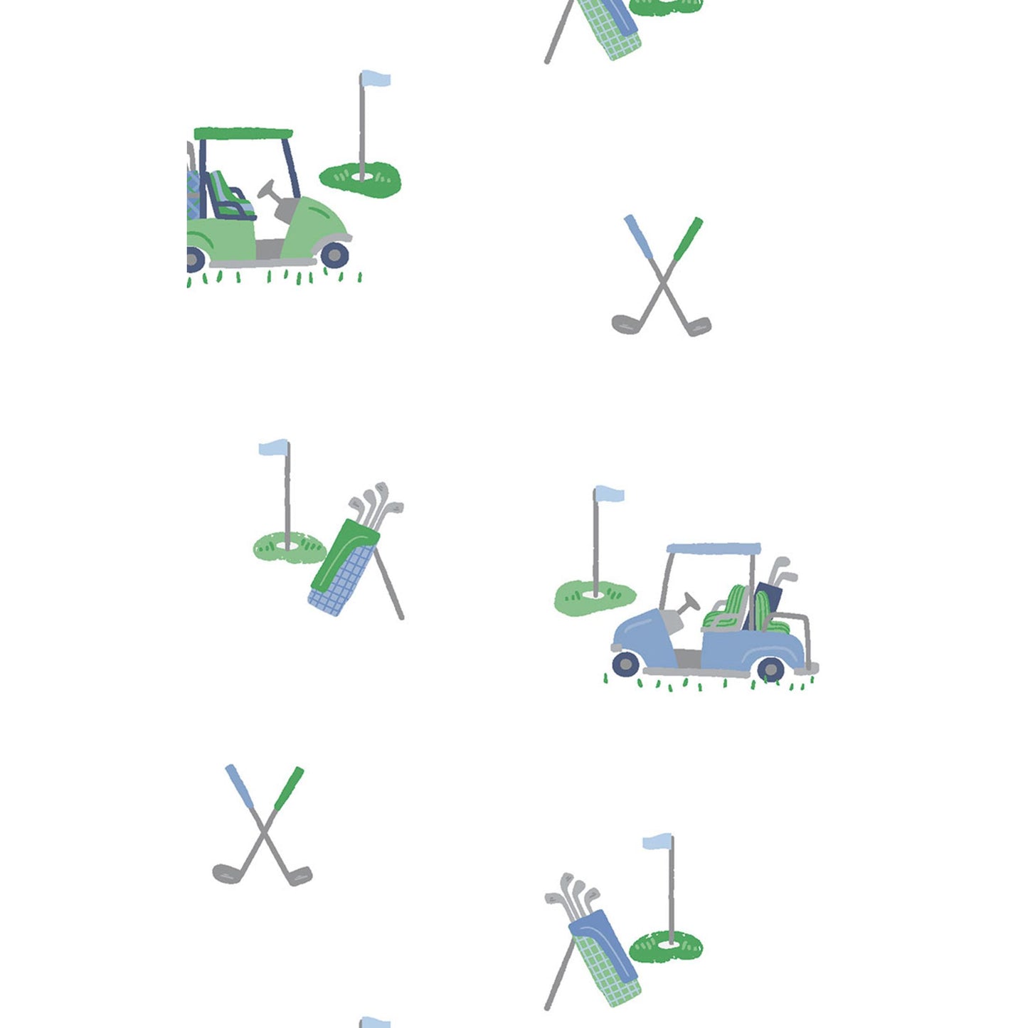 Baby Golf Carts - Blue -  Stripe 2 Ply Blanket w/ Binding