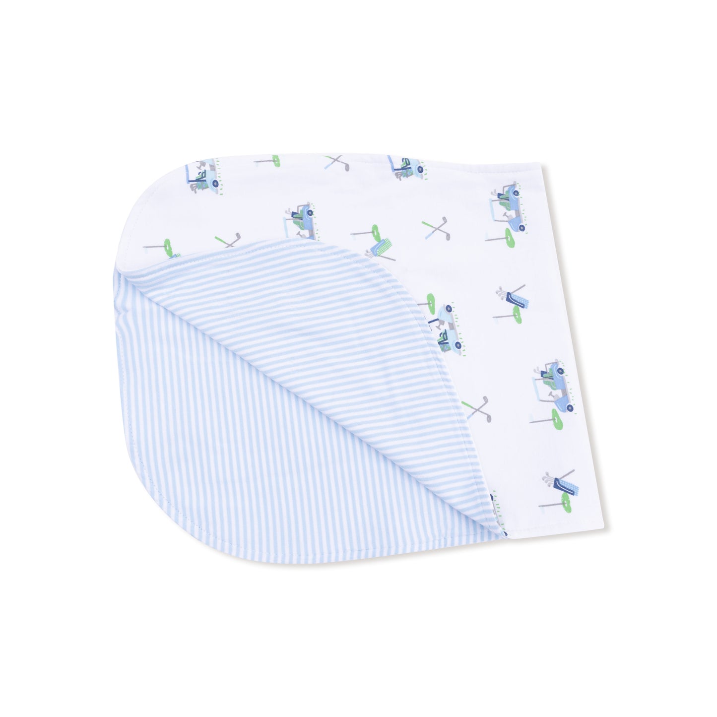 Baby Golf Carts - Blue - Stripe 2 Ply Burp Cloth w/ Binding