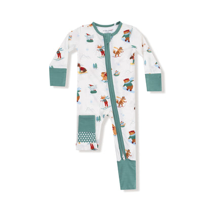 Winter Animal Sports - 2 Way Zipper Romper
