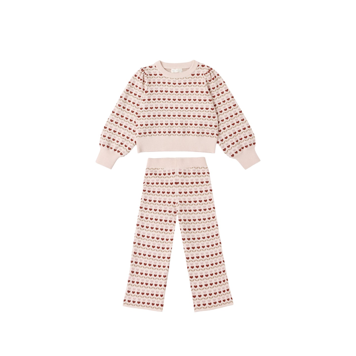 JACQUARD KNIT SET || RUBY HEARTS