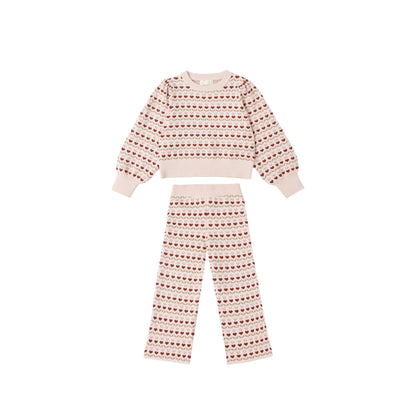 JACQUARD KNIT SET || RUBY HEARTS