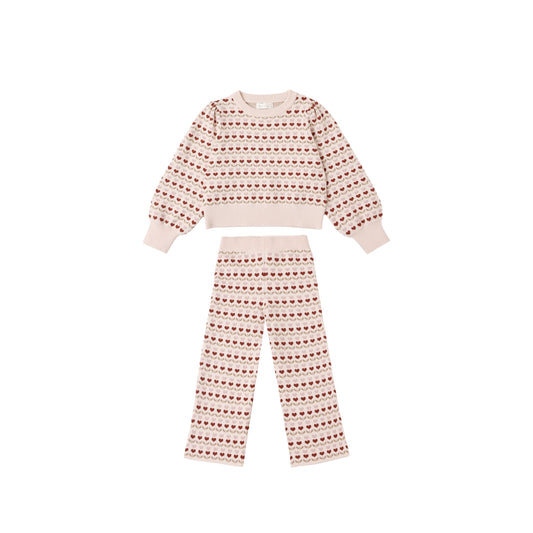 JACQUARD KNIT SET || RUBY HEARTS