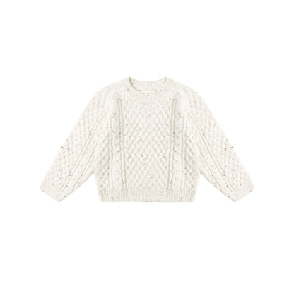 CABLE KNIT SWEATER || NATURAL SPECKLED