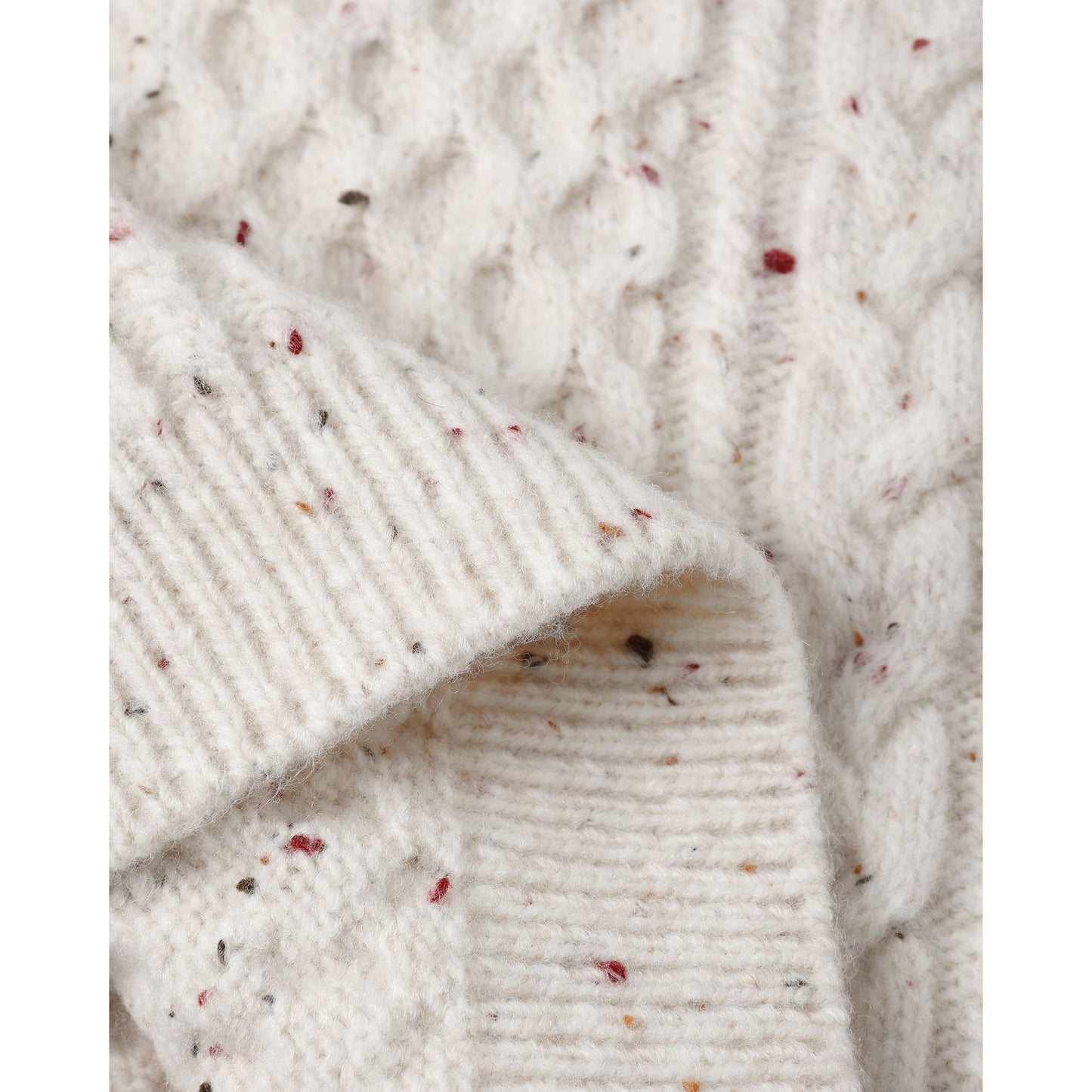 CABLE KNIT SWEATER || NATURAL SPECKLED