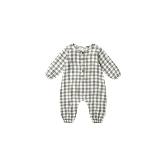 WOVEN JUMPSUIT || FOREST CHECK