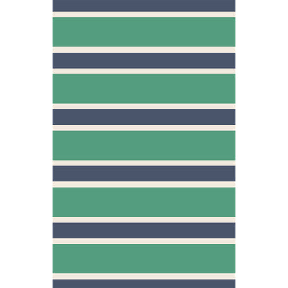 Rugby Stripe - Green and Navy - Polo Romper