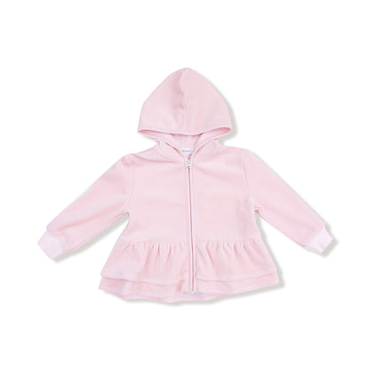 Velour Teddy Bear - Zip Peplum Hoodie + Jogger