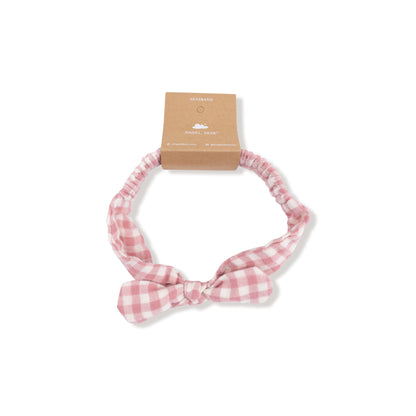 Rose Pink Plaid - Knot Headband