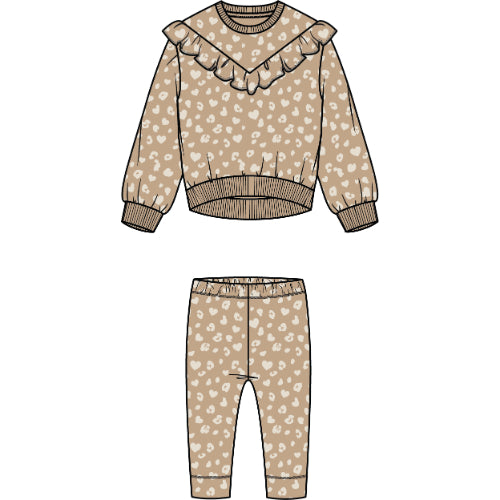 2 PCS SET: L/S TOP AND LEGGING KNIT-CAMEL