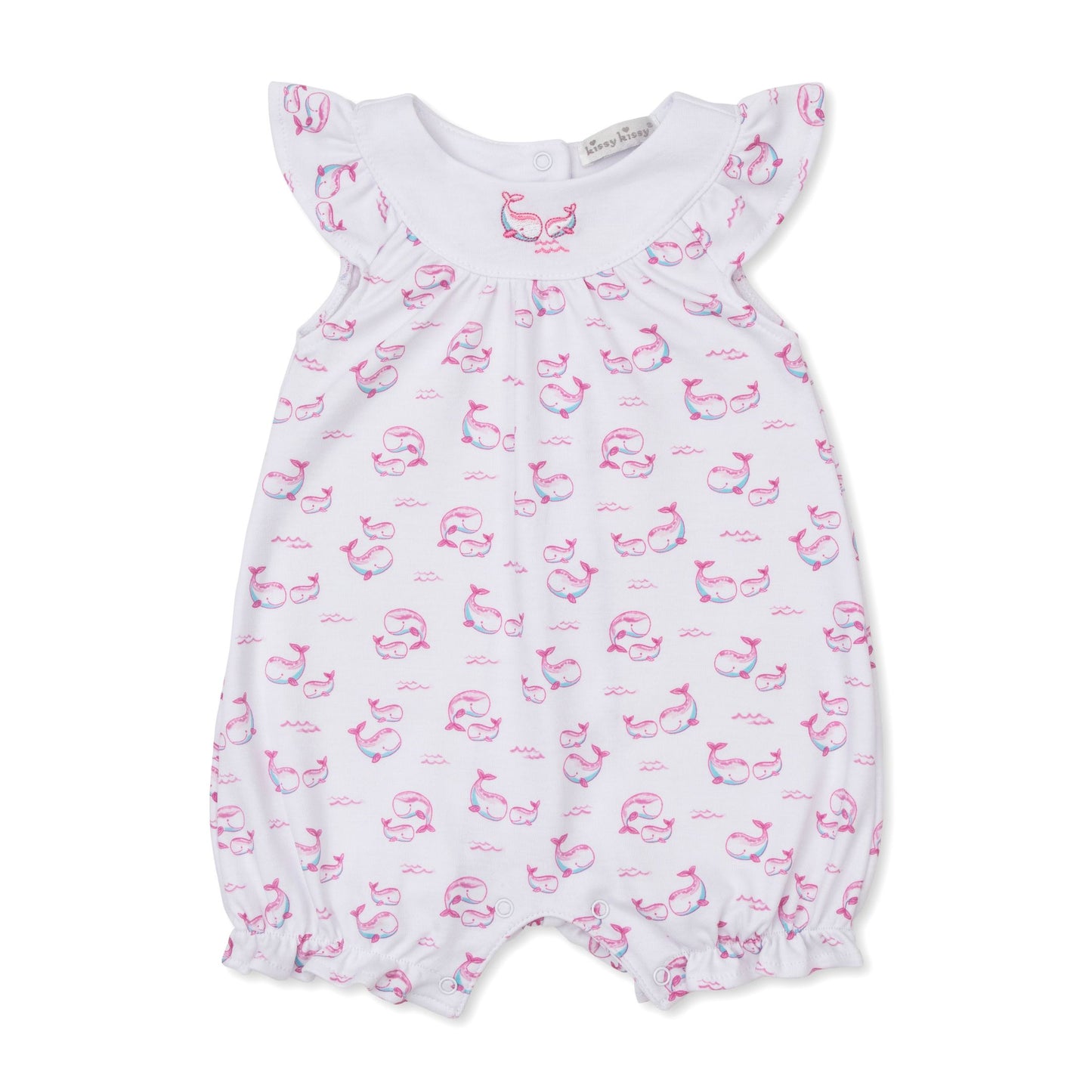 Pink Whale Print Playsuit