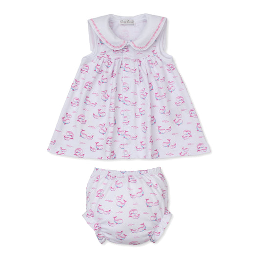 Pink Whale Print Dress