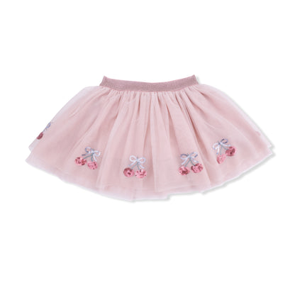 Sweet Bow Cherries - Tutu Skirt with Bike Shorts