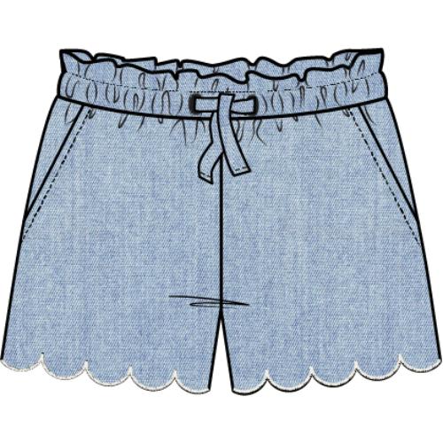 SHORT WOVEN-BLUE DENIM LT.