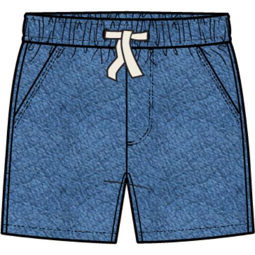 SHORT WOVEN-BLUE DENIM