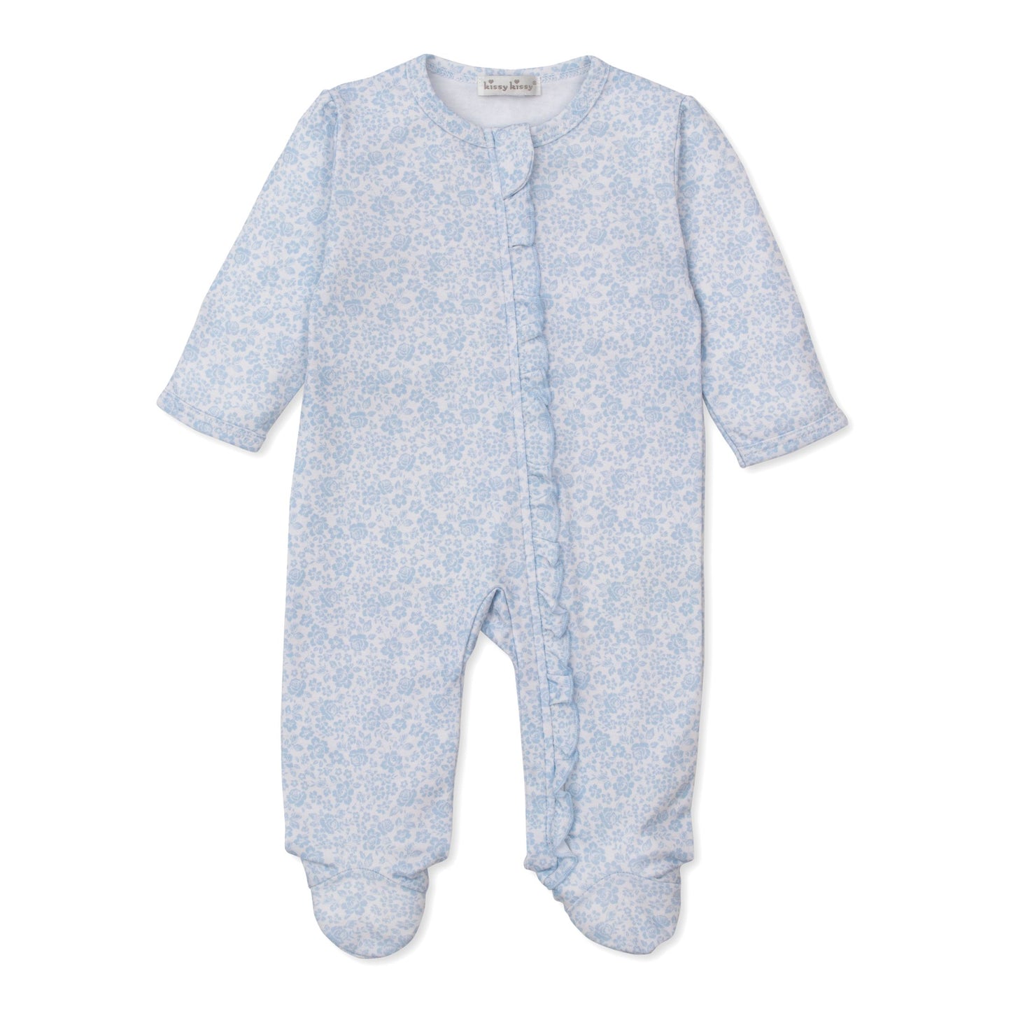 Country Gardens Print Zip Footie Pink