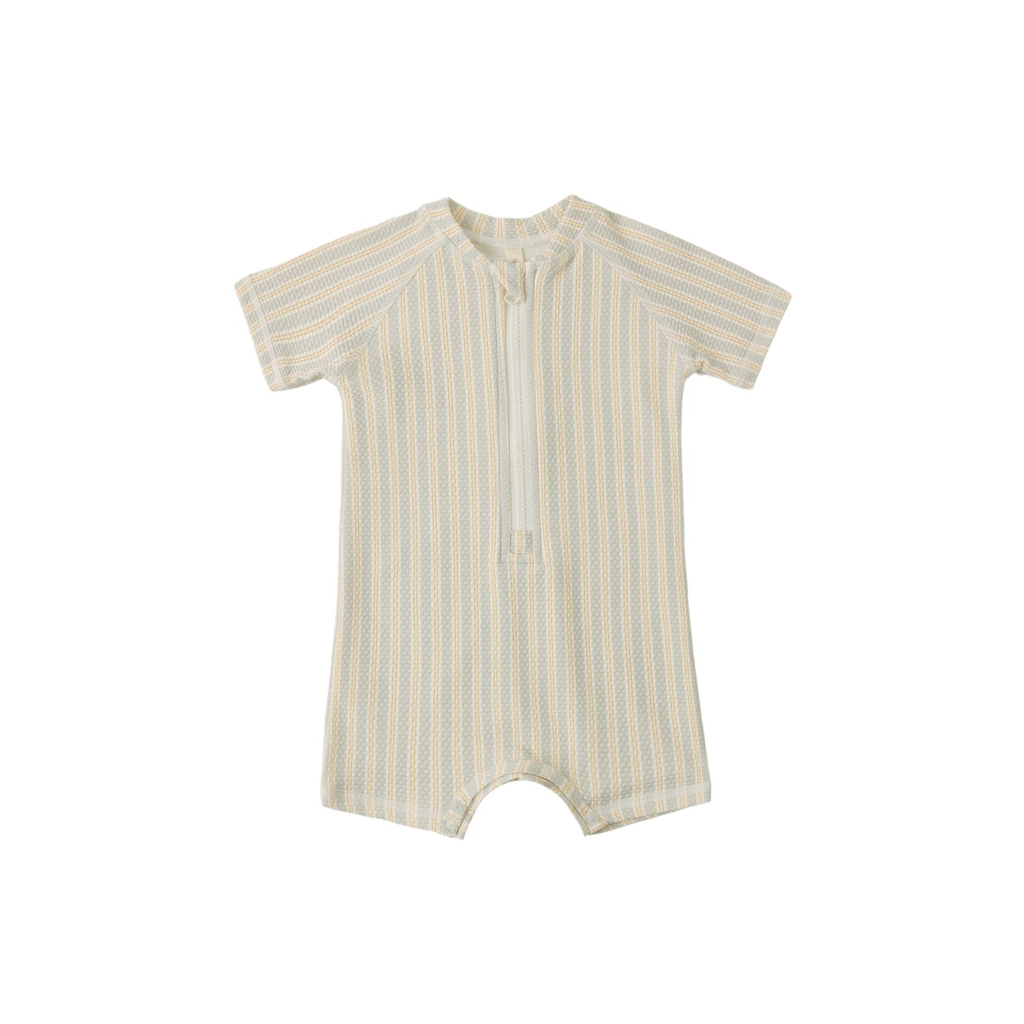 ZIP RASHGUARD ONE-PIECE BLUE + BUTTERSCOTCH STRIPE