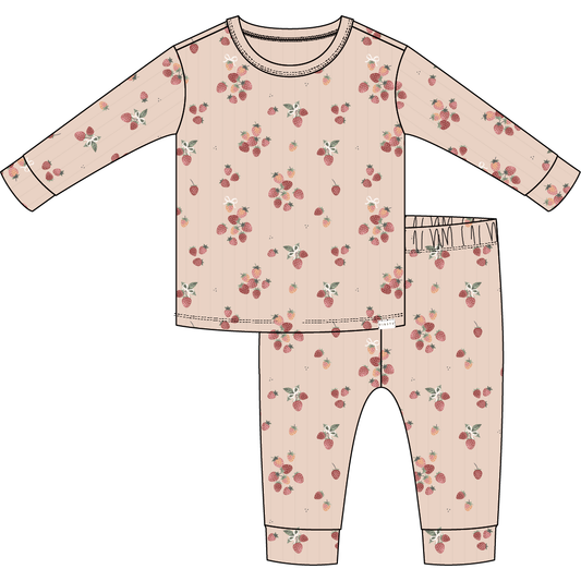 2PC PJ SET: L/S TOP + PANT KNIT-PINK LT.
