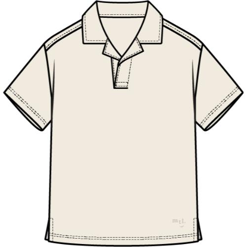 S/S POLO TOP KNIT-OFFWHITE