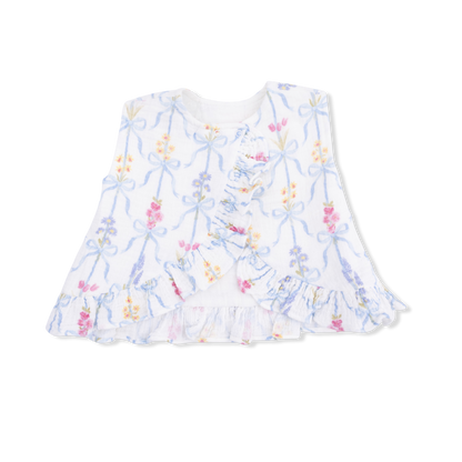 Ribbon Bouquets - Ruffle Back Top And Bloomer