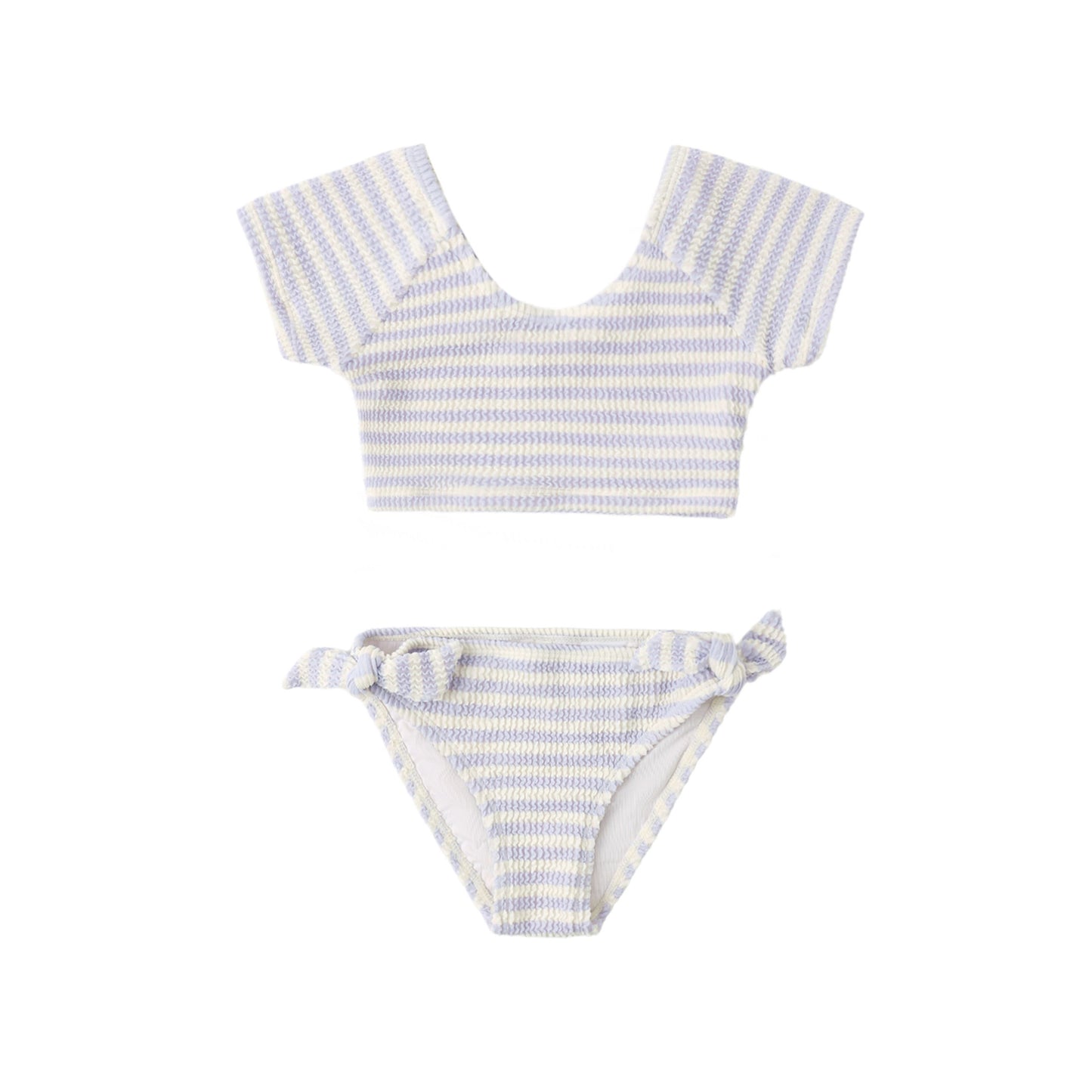 CROPPED RASHGUARD SET PERIWINKLE STRIPE