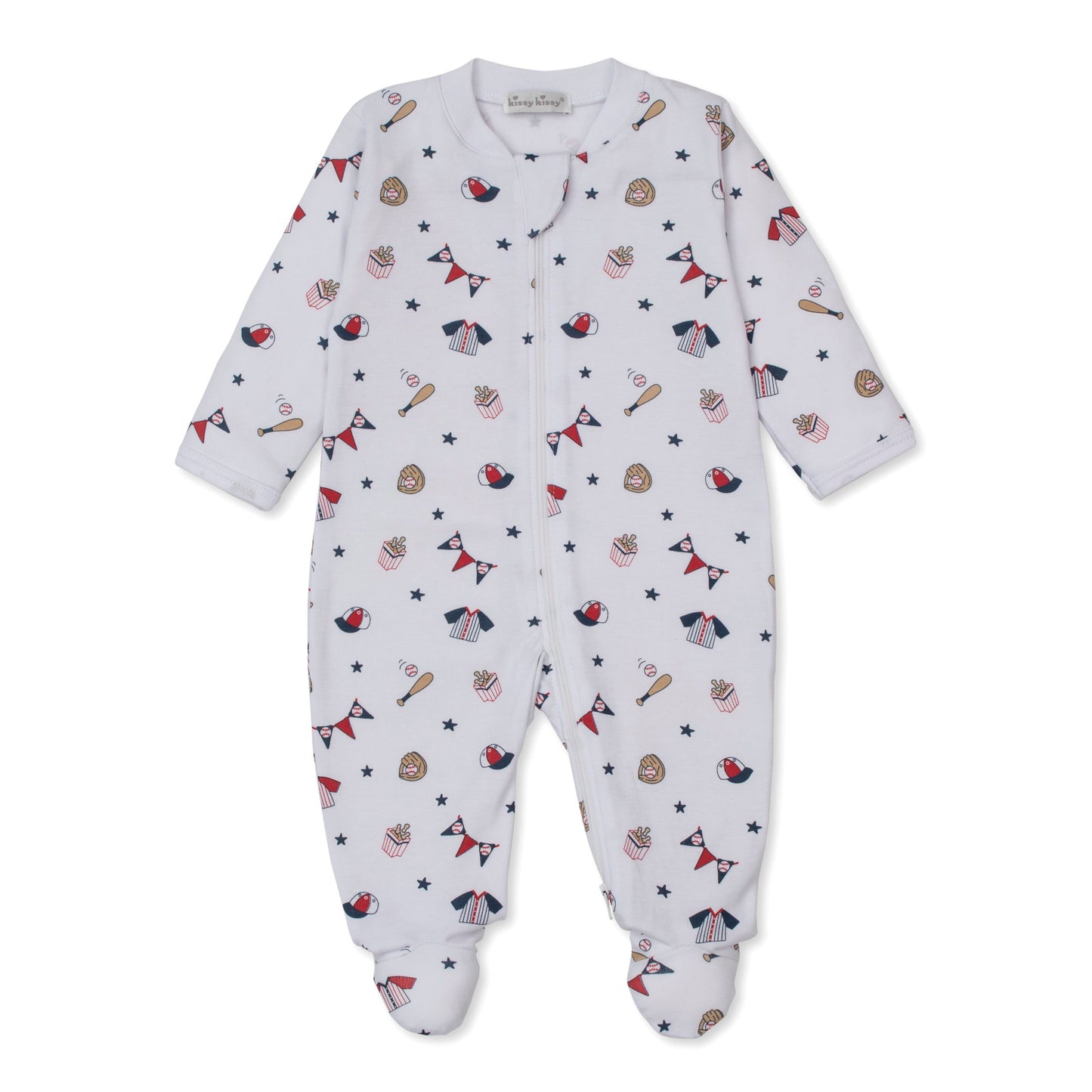 Footie w/Zip Fly Ball Print