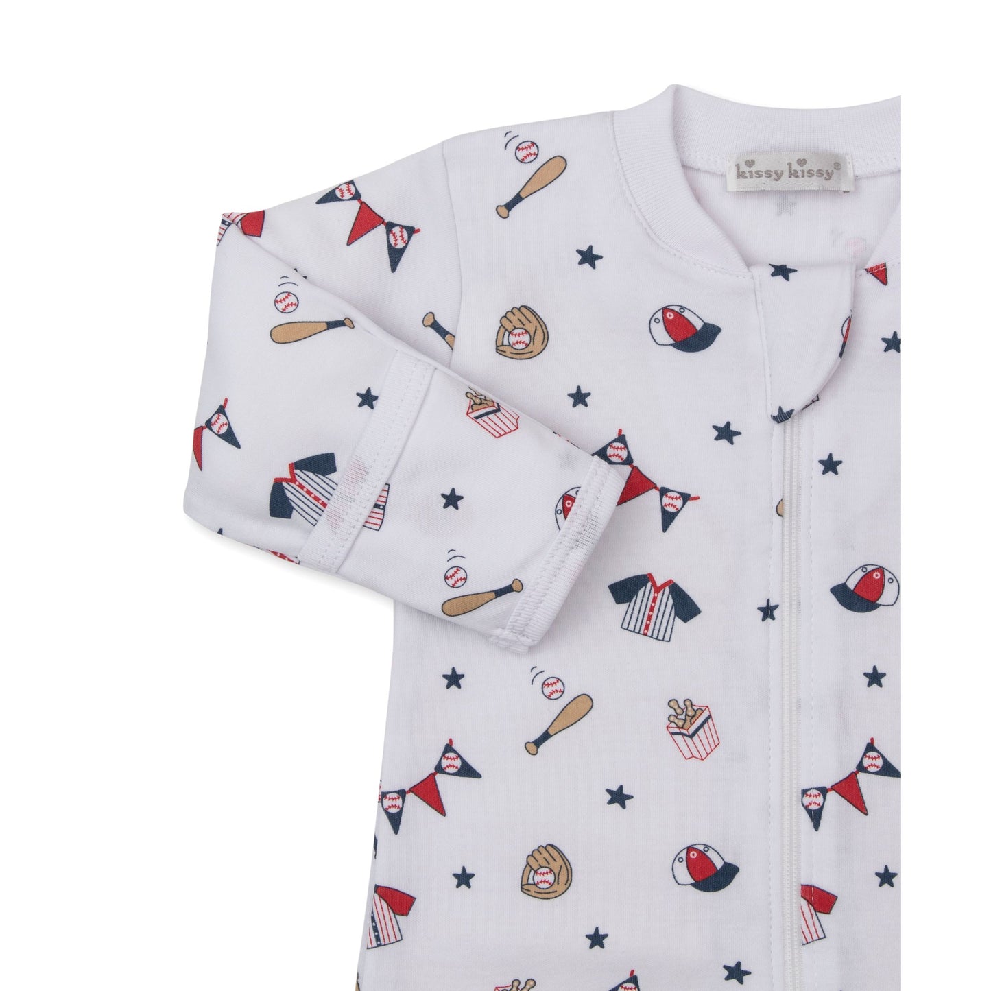 Footie w/Zip Fly Ball Print