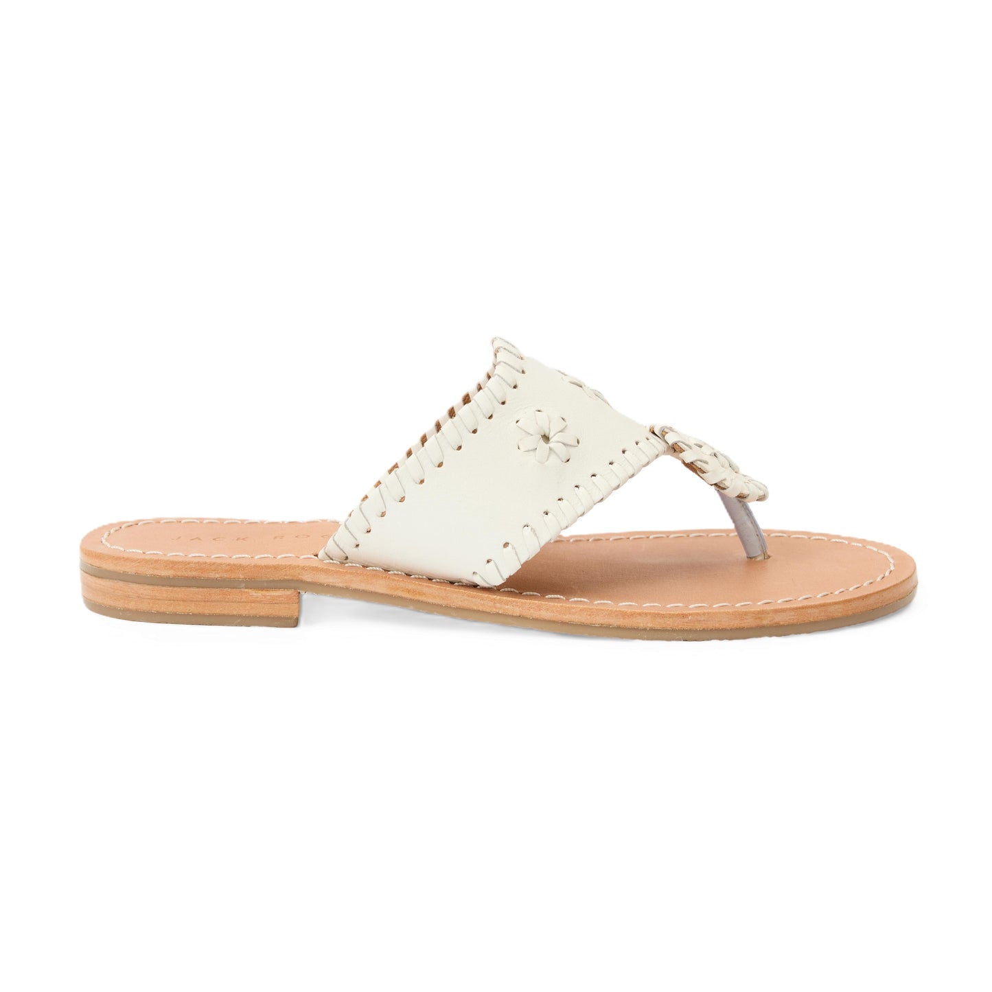 Girls Jacks Flat Sandal - Nappa White
