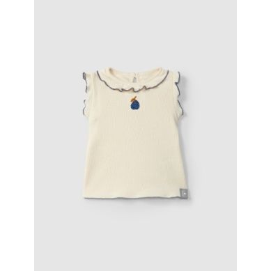 EMBROIDERED RIBBED CAP SLEEVE TOP