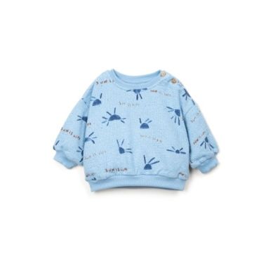 PRINTED EMBELLISHED JERSEY SWEATER