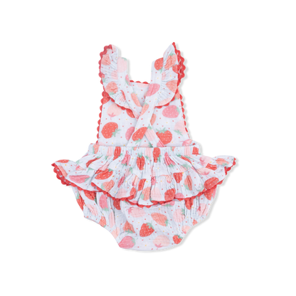 Strawberry Bliss - Ric Rac Ruffle Sunsuit
