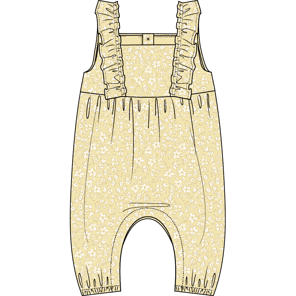 ROMPER WOVEN-YELLOW LT.