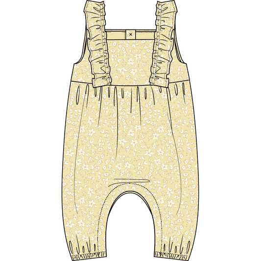 ROMPER WOVEN-YELLOW LT.
