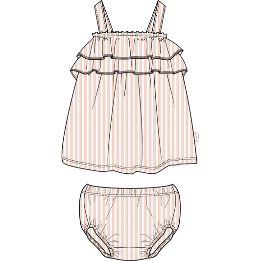 2PC SET: DRESS + BLOOMER KNIT-PINK LT.