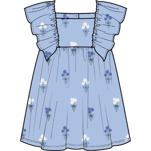 SLEEVELESS DRESS KNIT-BLUE LT.