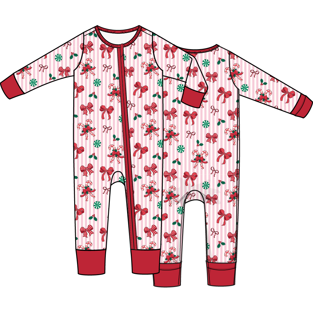 Bows & Candy Canes - Convertible Romper