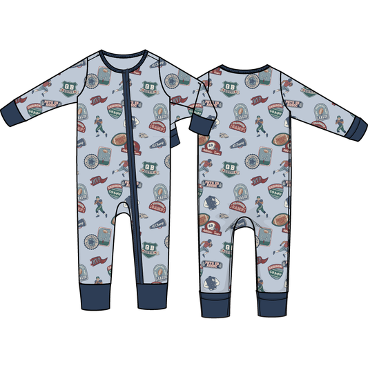 Football Patches - Convertible Romper