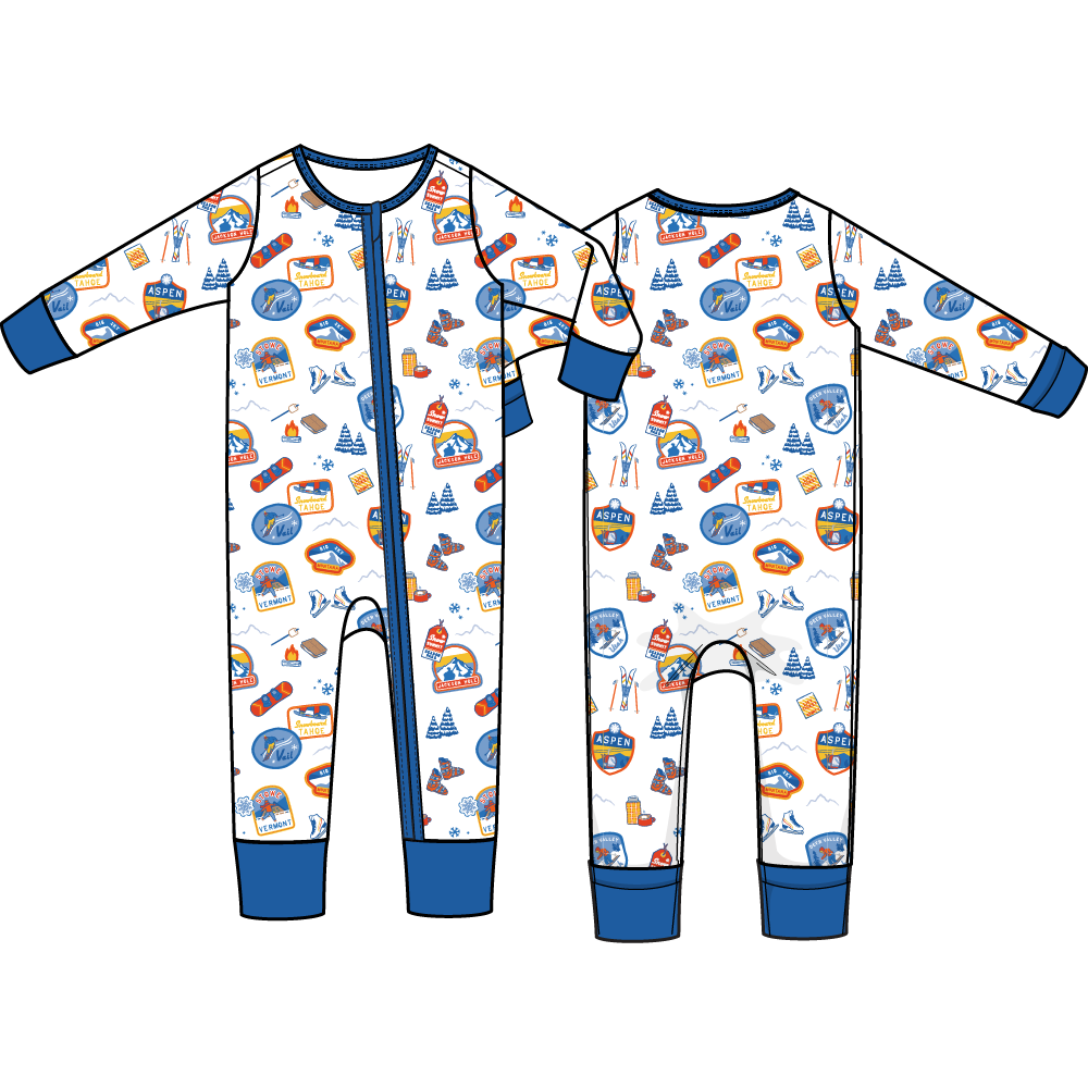 Vintage Ski Patches - Convertible Romper