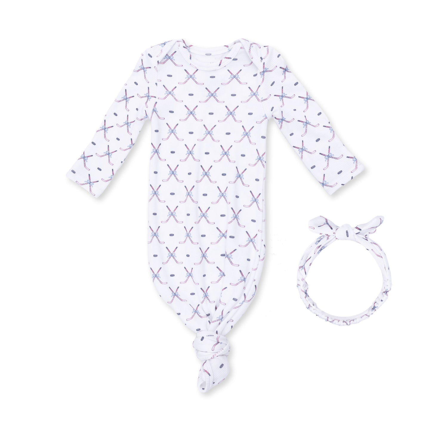 Simple Hockey Pink - Knotted Gown and Headband