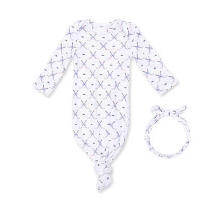 Simple Hockey Pink - Knotted Gown and Headband