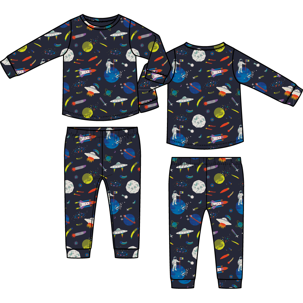 Astronaut and Rockets - Long Sleeve Loungewear Set