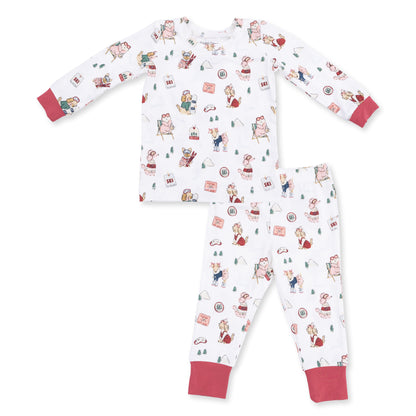 Winter Sports Dogs Pink - Long Sleeve Loungewear Set