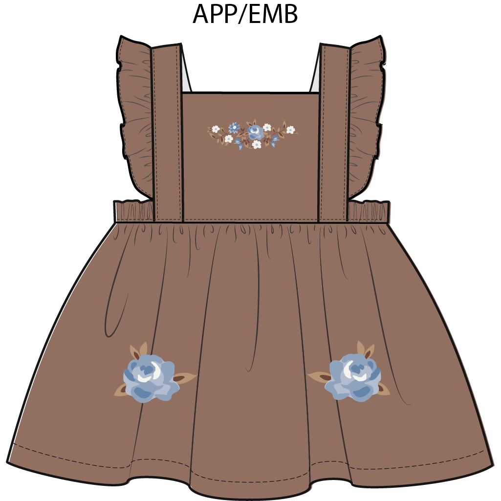 Hazel Floral - Pinafore Dress and Long Sleeve Bodysuit Set