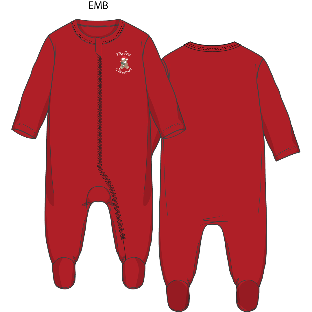 First Christmas - Santa and Sleigh - Uni Footie