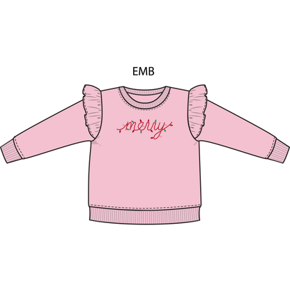 Christmas Lights Merry - Ruffle Sweatshirt