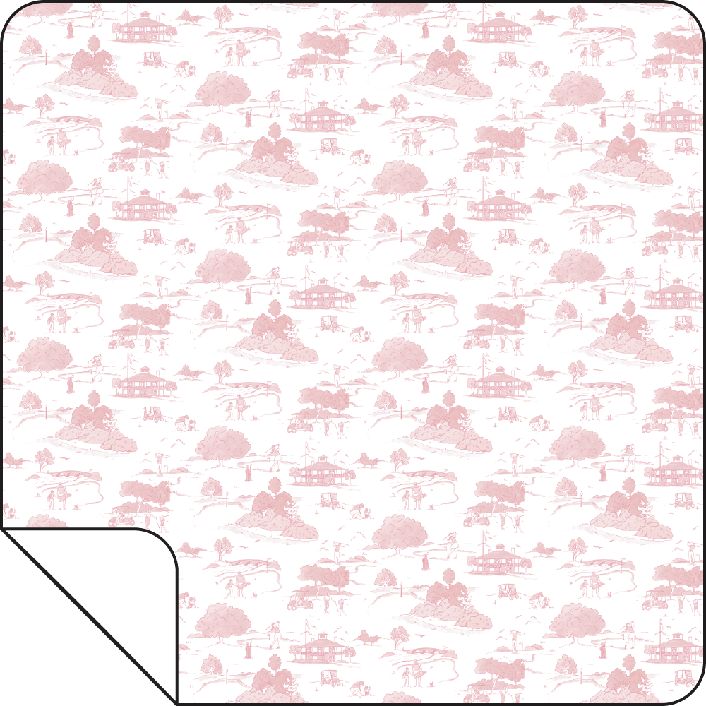 Golf Toile Pink - Swaddle Blanket