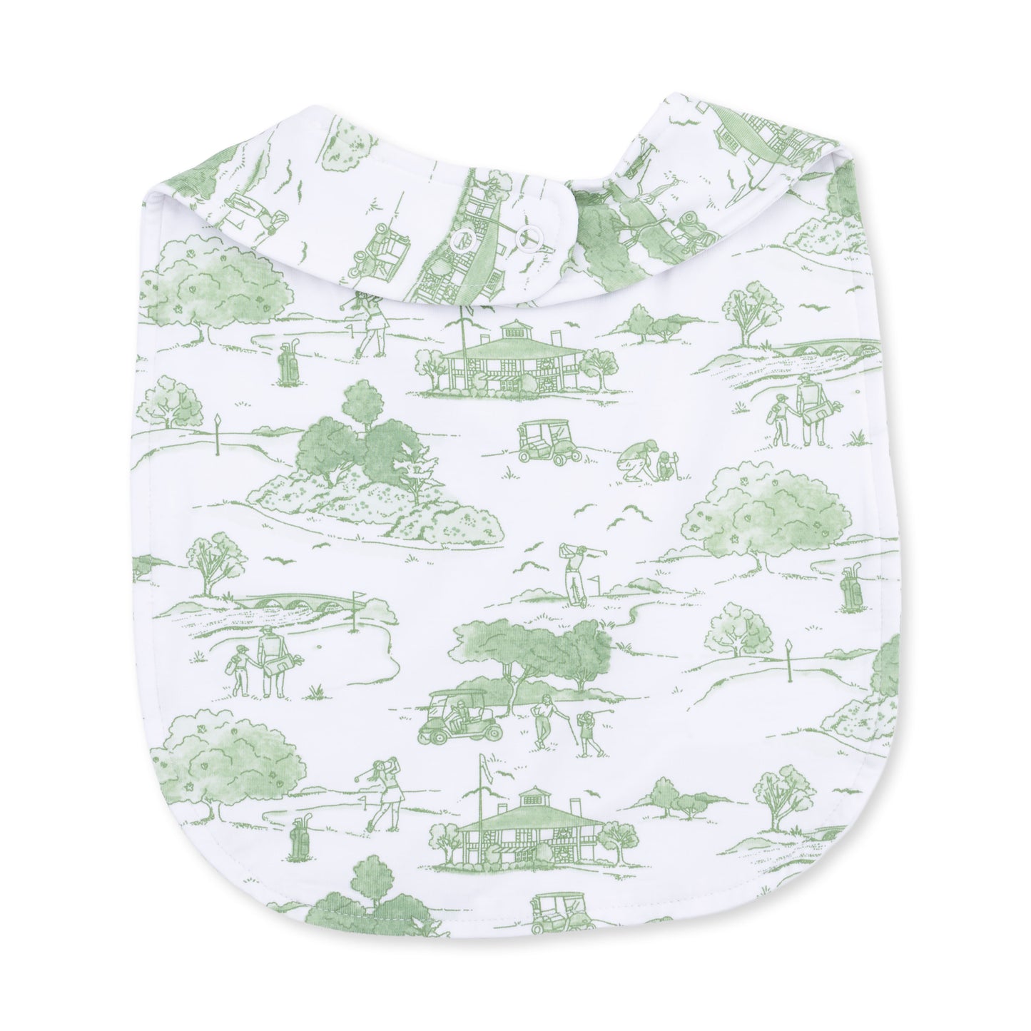 Golf Toile Green - Feeding Bib