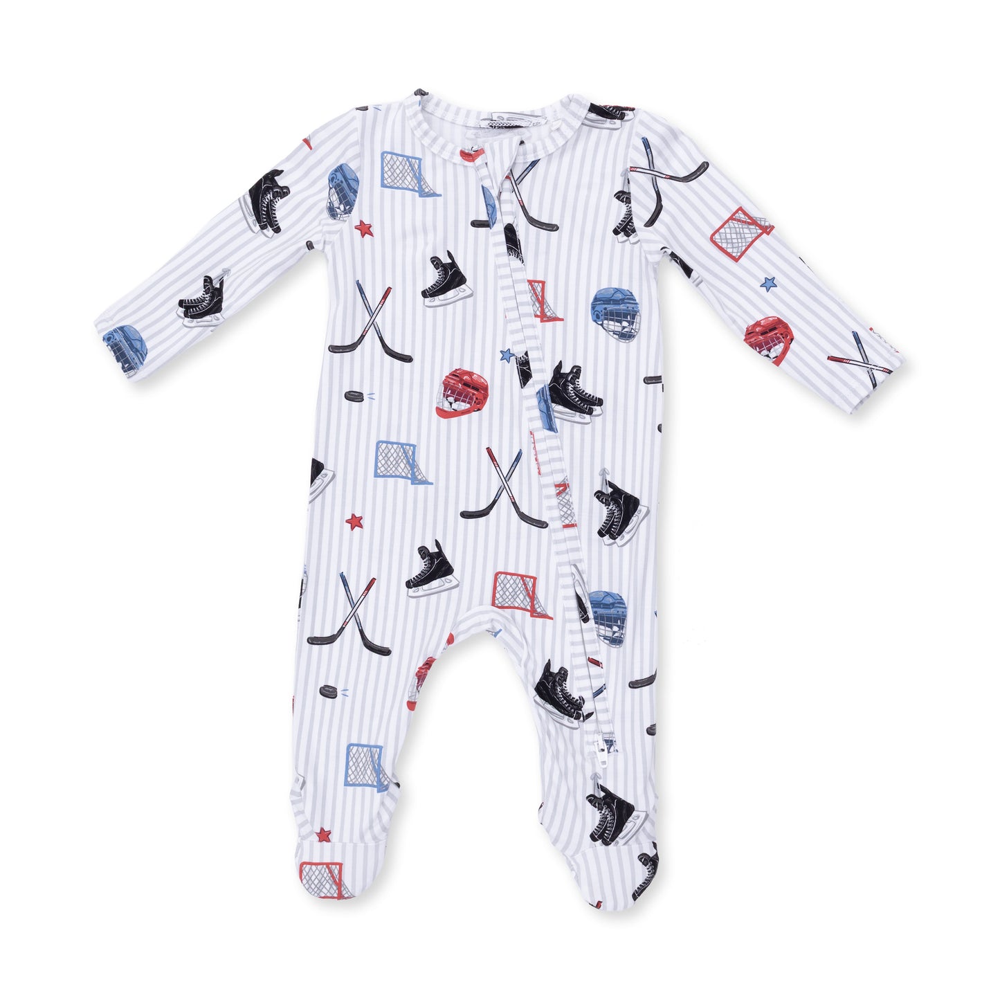 Hockey Stripe - 2 Way Zipper Footie